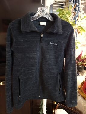 Columbia Black/ Midnight Blue Heathered Fleece Jacket